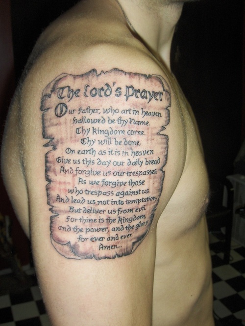 Black Widow Tattoo  Lords Prayer by dreegz To book a typographic or  lettering based tattoo please email us at infowidowtattoocom  Facebook